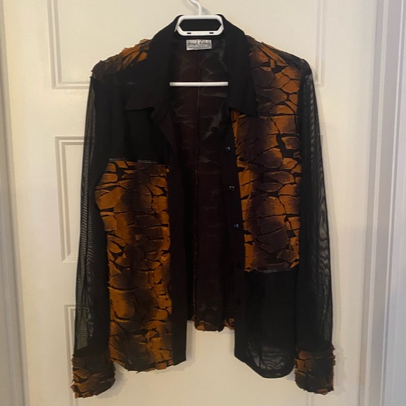 Vintage Joseph Ribkoff blouse long and sheer sleeve - Picture 5 of 13